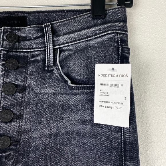 Mother The Pixie Dazzler Skimp Jeans Skinny Jeans Washed Black Train Stops Sz 26 - Picture 8 of 14